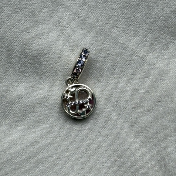 Glittering Infinity Hearts and Stars Dangle Pandora Charm - Picture 3 of 6